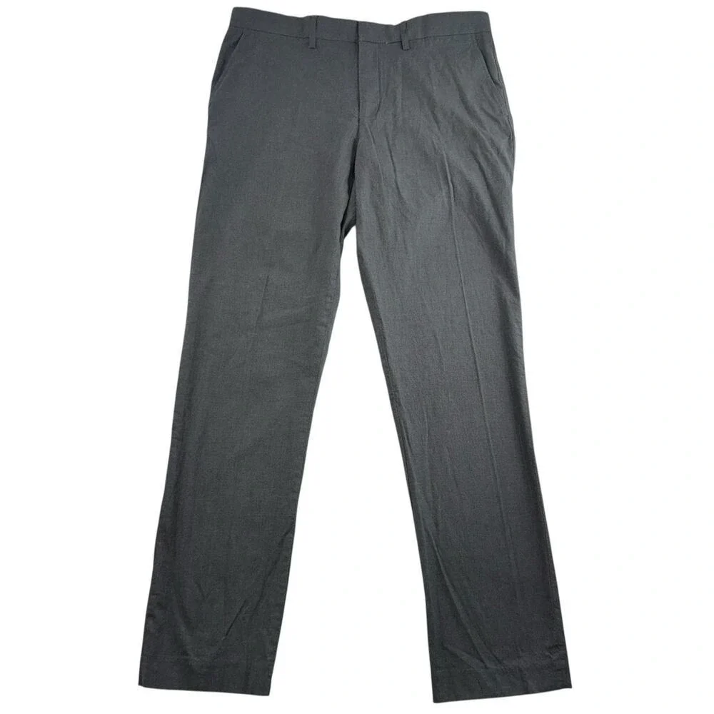 J.CREW 34x34 34 Thompson‎ Bedford Pant Tapered Straight Narrow Gray Cotton Mens